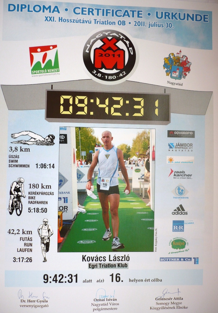 Ironman OB 2011: Kovács Laci a célban